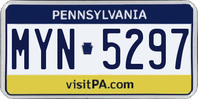 PA license plate MYN5297