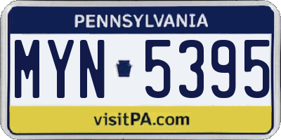 PA license plate MYN5395