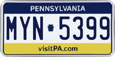 PA license plate MYN5399