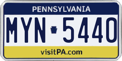 PA license plate MYN5440