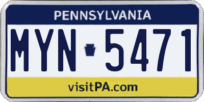 PA license plate MYN5471