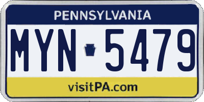 PA license plate MYN5479