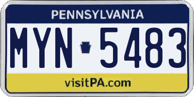 PA license plate MYN5483