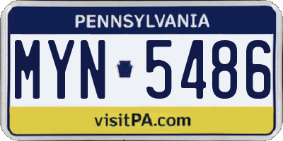 PA license plate MYN5486