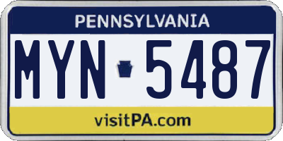 PA license plate MYN5487