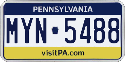 PA license plate MYN5488