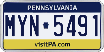PA license plate MYN5491