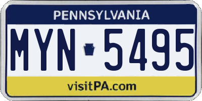 PA license plate MYN5495