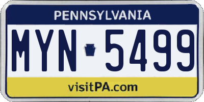 PA license plate MYN5499
