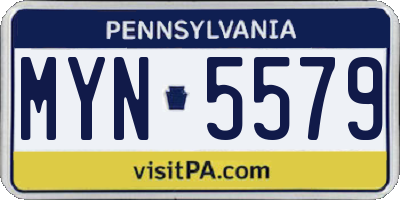 PA license plate MYN5579
