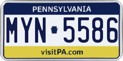 PA license plate MYN5586