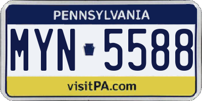 PA license plate MYN5588
