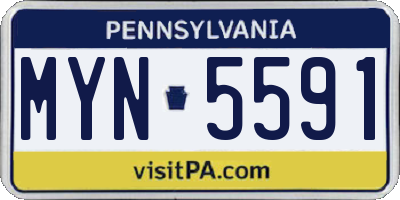 PA license plate MYN5591