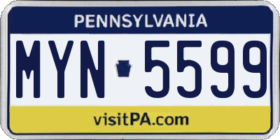 PA license plate MYN5599