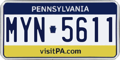 PA license plate MYN5611