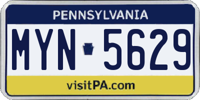 PA license plate MYN5629