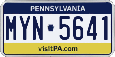 PA license plate MYN5641