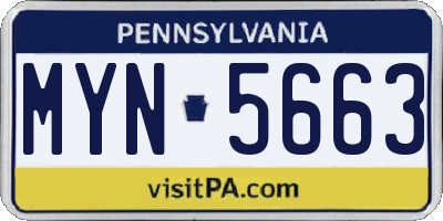 PA license plate MYN5663