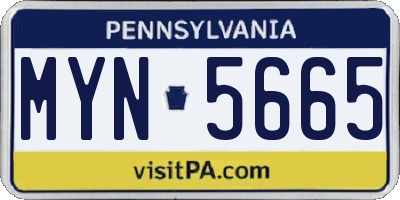 PA license plate MYN5665