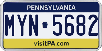 PA license plate MYN5682