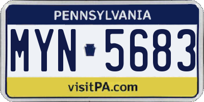 PA license plate MYN5683
