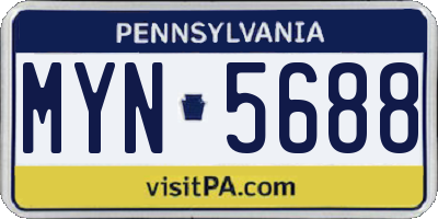 PA license plate MYN5688