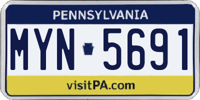 PA license plate MYN5691