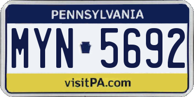 PA license plate MYN5692