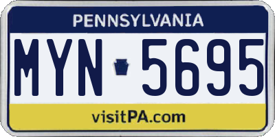 PA license plate MYN5695