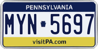 PA license plate MYN5697