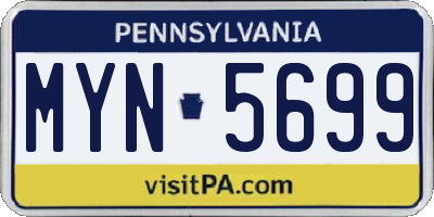 PA license plate MYN5699