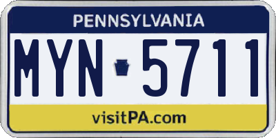 PA license plate MYN5711