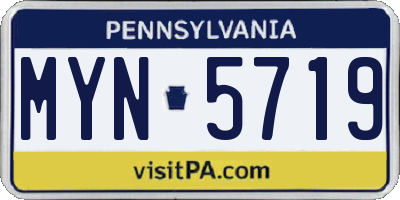 PA license plate MYN5719