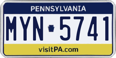 PA license plate MYN5741