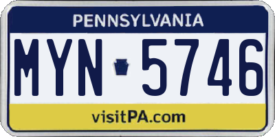 PA license plate MYN5746