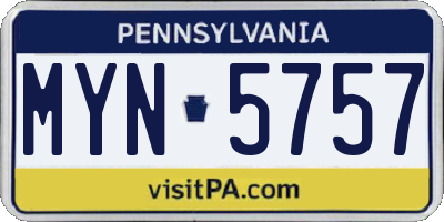PA license plate MYN5757