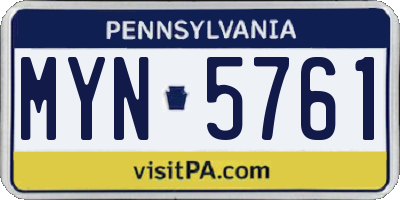 PA license plate MYN5761