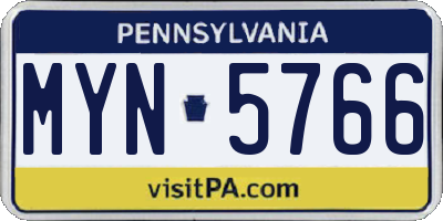PA license plate MYN5766