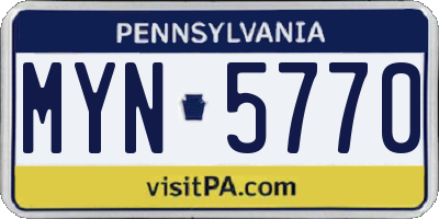 PA license plate MYN5770