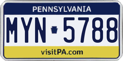 PA license plate MYN5788