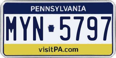 PA license plate MYN5797