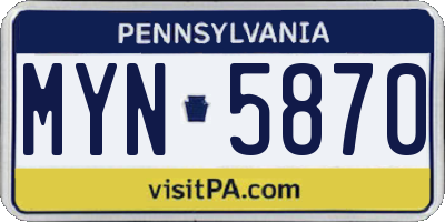 PA license plate MYN5870