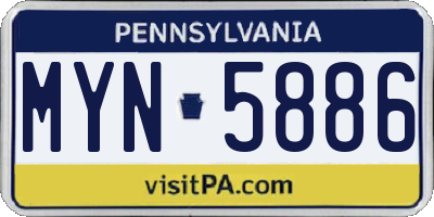 PA license plate MYN5886