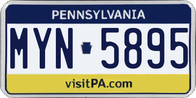 PA license plate MYN5895