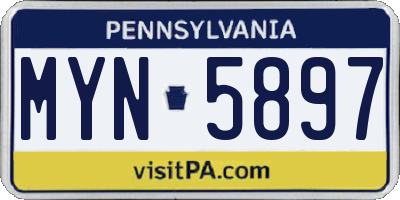 PA license plate MYN5897