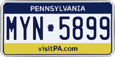 PA license plate MYN5899
