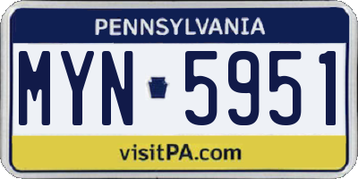 PA license plate MYN5951