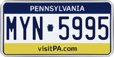 PA license plate MYN5995