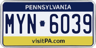 PA license plate MYN6039