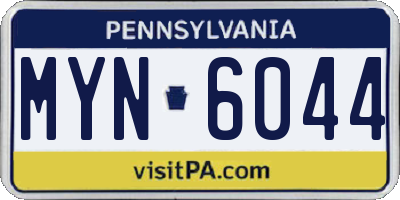 PA license plate MYN6044